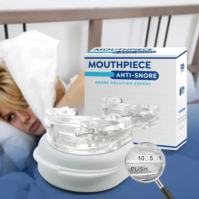 Protège-dents anti-ronflement Bruxisme Améliorer la qualité du sommeil Anti-ronflement et apnée Dispositif de ronflement Protège-dents avec boîte de rangement