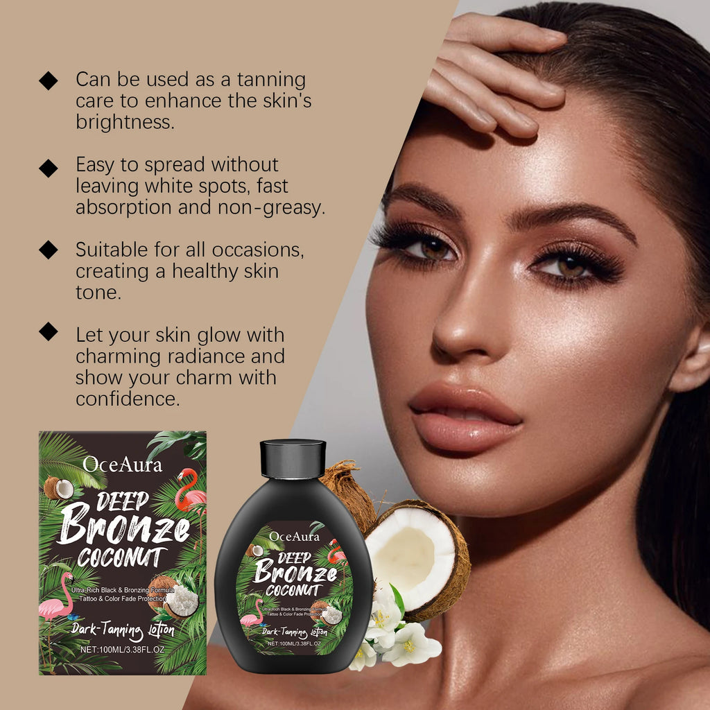 Lotion bronzante à la noix de coco, autobronzant, rehausseur de bronzage, booster d'assombrissement, hydratant, brun doré sexy, lotion autobronzante