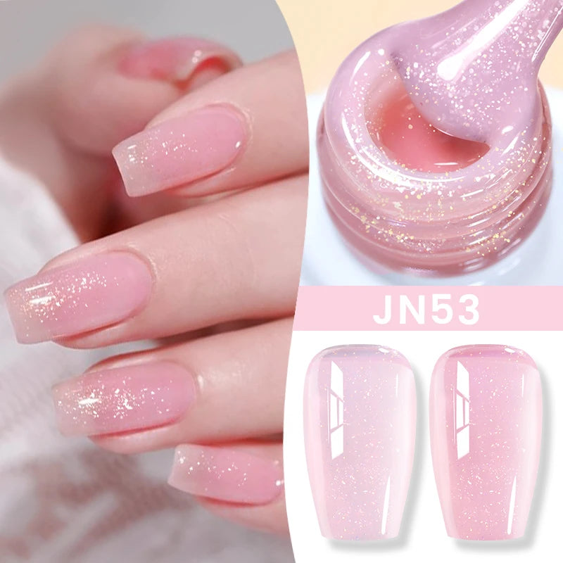 BORN PRETTYvernis à Ongles Gel, Semi Transparent, Soak Off UV LED, Vernis à Ongles Nude, N64.Gel Varjuvening,Art des ongles, 50 Couleurs, 10ml