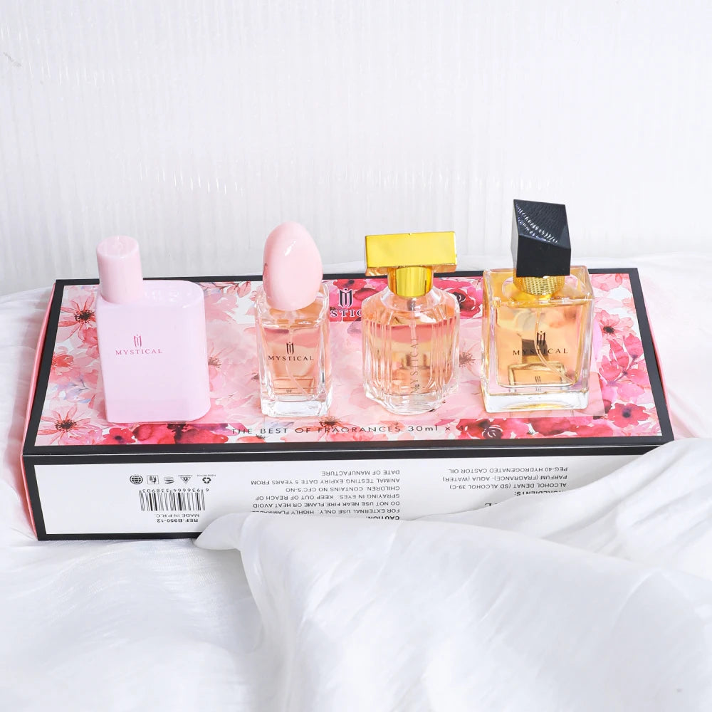 Parfum de luxe pour femmes, Eau de Parfum Femme, coffret cadeau 4 pièces, 100 ml, parfum floral naturel en spray