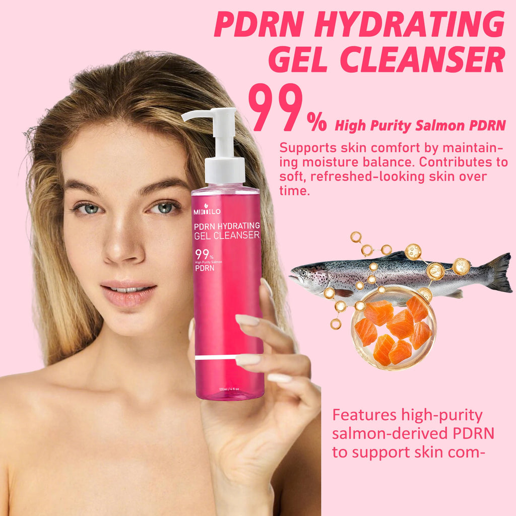 Gel limpiador de espuma rosa de salmón PDRN de ADN, que contiene PDRN, controla la grasa, elimina los puntos negros, limpia en profundidad, no es irritante