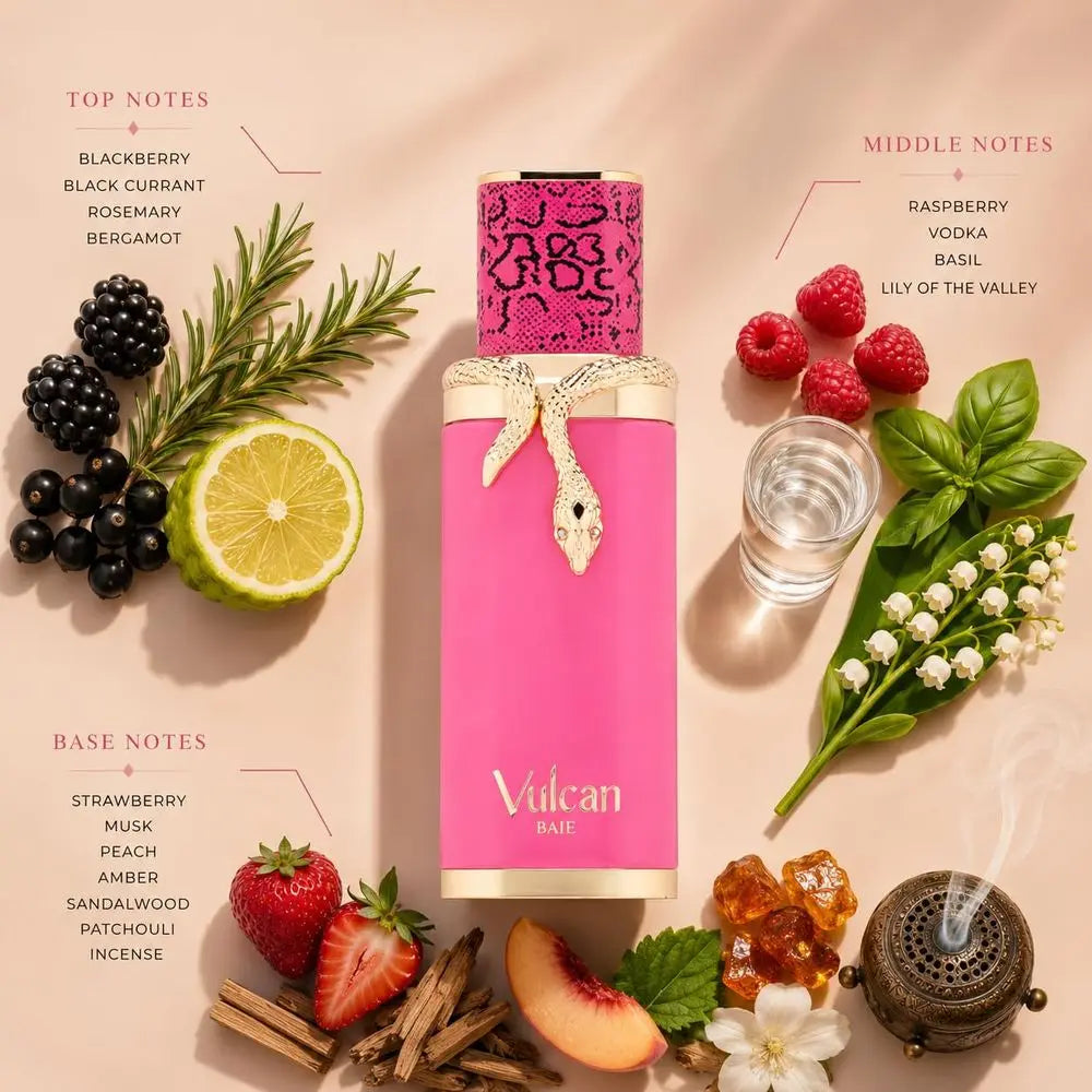 French Avenue Vulcan Baie EDP 100ml 3.4oz Eau de Parfum Spray Parfum Floral Fruité Longue Durée Luxe Arabe de Dubaï Pour Femme