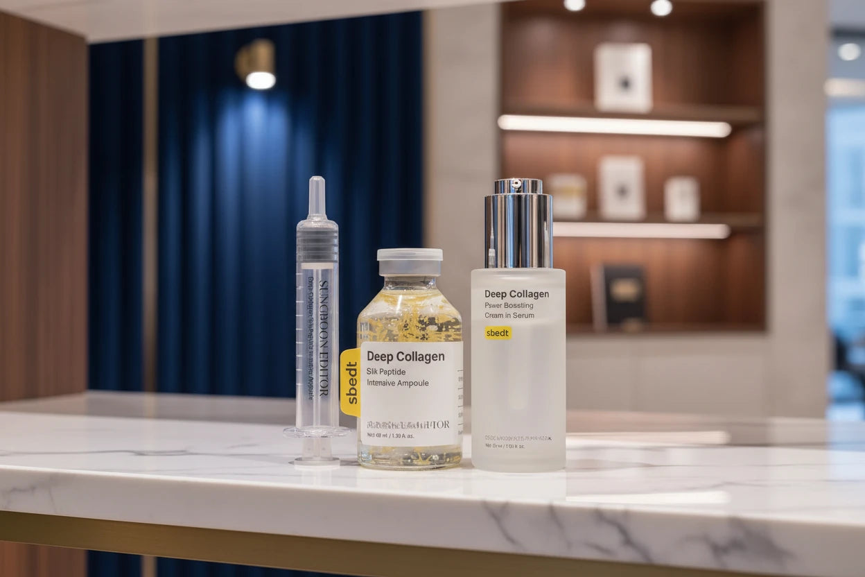 Sérum d'ampoule de peptide de collagène de soie Ensemble de soins coréens Sérum hydratant au collagène profond Crème de capsule de puissance au rétinol Soins du visage pour femmes