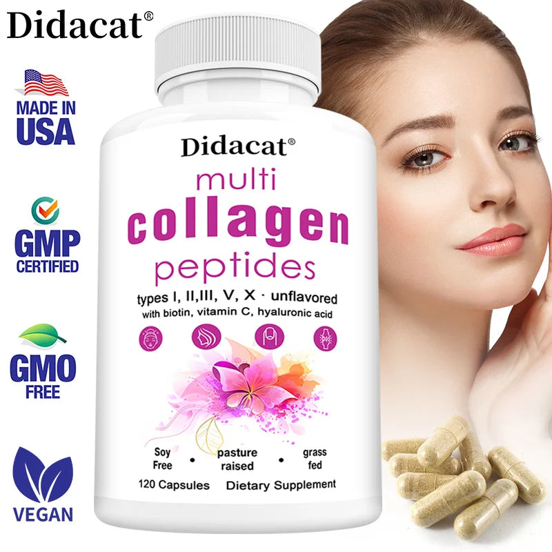 Peptides multi-colagène-Anti-âge, éclaircissant le teint, raffermissant la peau, les cheveux, les ongles, la peau et les articulations