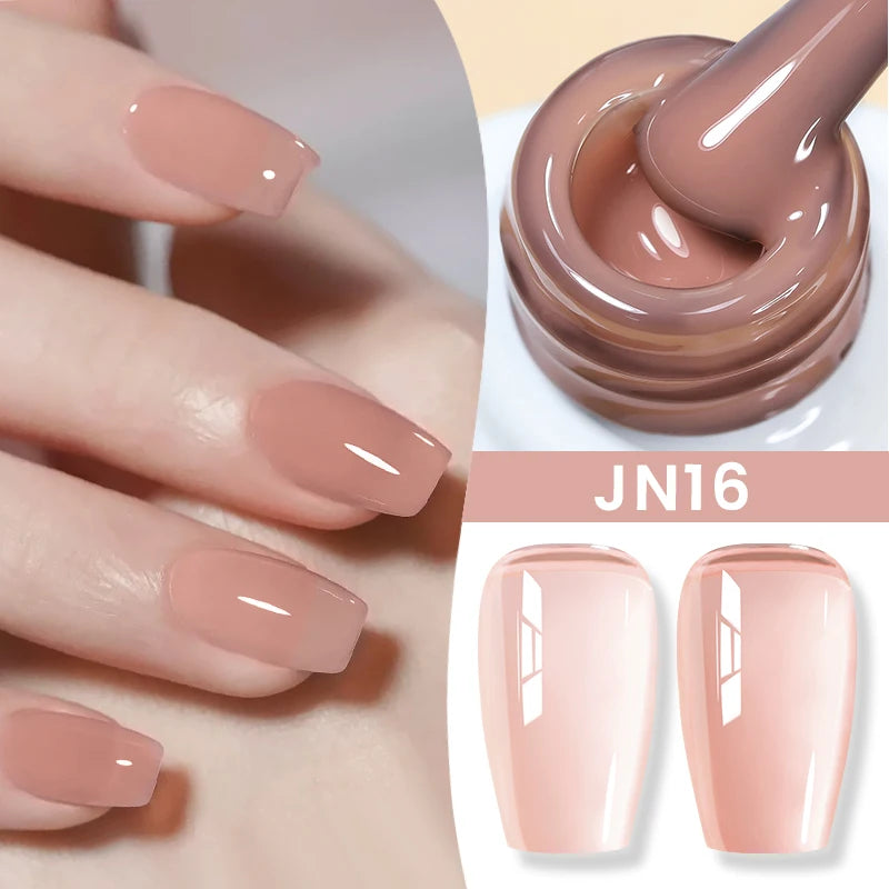 BORN PRETTYvernis à Ongles Gel, Semi Transparent, Soak Off UV LED, Vernis à Ongles Nude, N64.Gel Varjuvening,Art des ongles, 50 Couleurs, 10ml