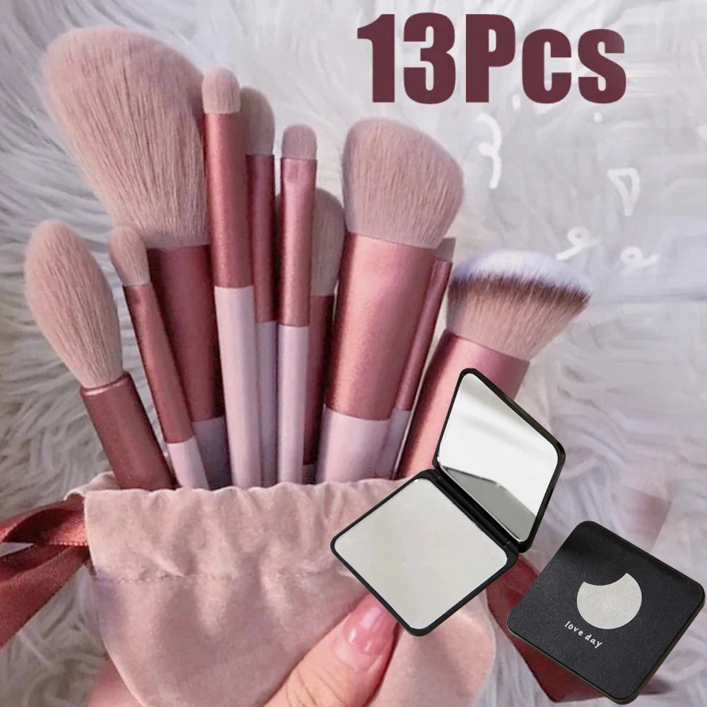 Ensemble de pinceaux de maquillage doux et moelleux pour cosmétiques, fond de teint en poudre, fard à barrage, mélange Kabuki, outil de beauté, 13 pièces