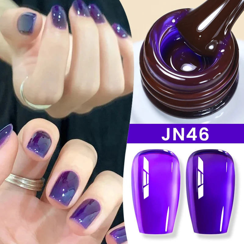 BORN PRETTYvernis à Ongles Gel, Semi Transparent, Soak Off UV LED, Vernis à Ongles Nude, N64.Gel Varjuvening,Art des ongles, 50 Couleurs, 10ml