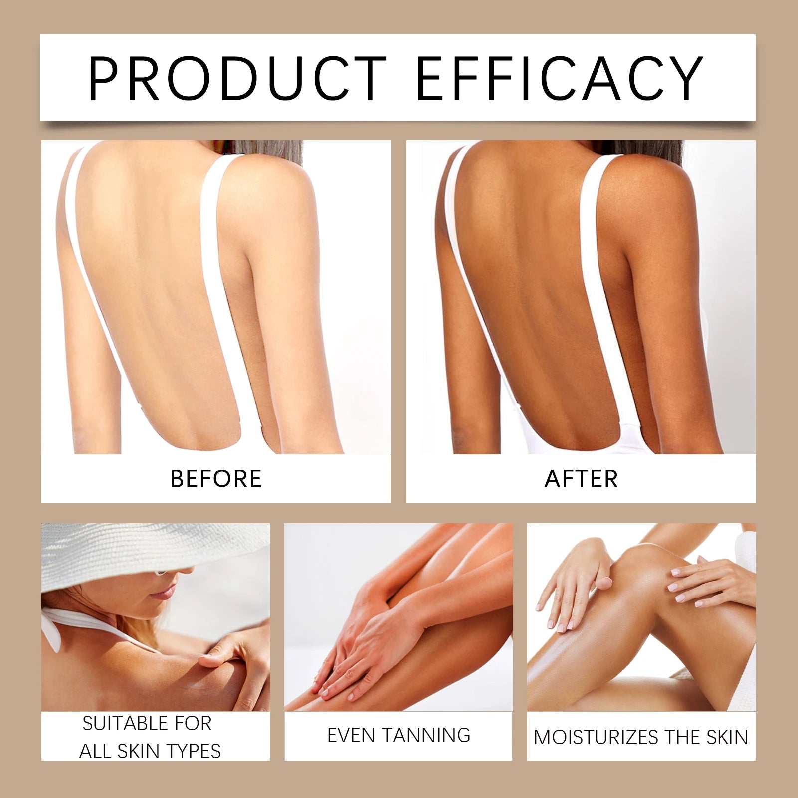 Lotion bronzante à la noix de coco, autobronzant, rehausseur de bronzage, booster d'assombrissement, hydratant, brun doré sexy, lotion autobronzante