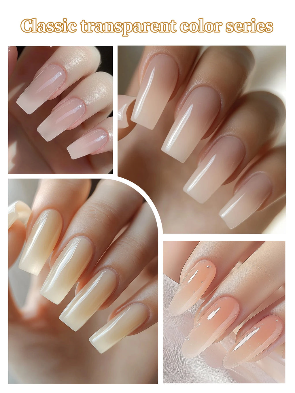 Vernis à ongles Semi-permanent Nail Art Trempage UV LED Nail Salon DIY Nail Salon Gel pour le printemps 24Pcs 15ML Ice-through Color Gel