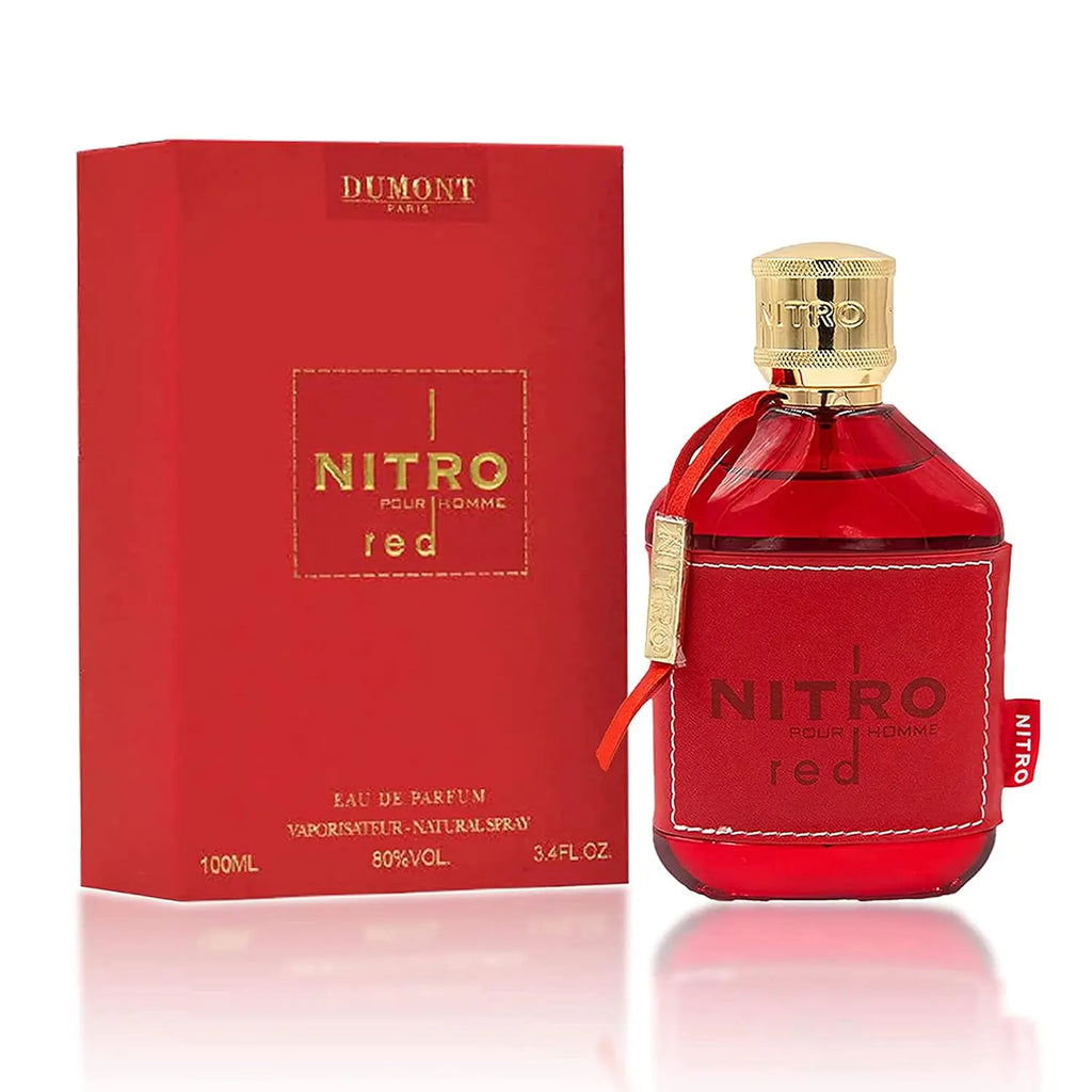 Eau de Parfum Nitro Red 3.4 Fl Oz pour Homme – Parfum Riche Fruité Boisé Floral – Sillage Luxueux Longue Durée