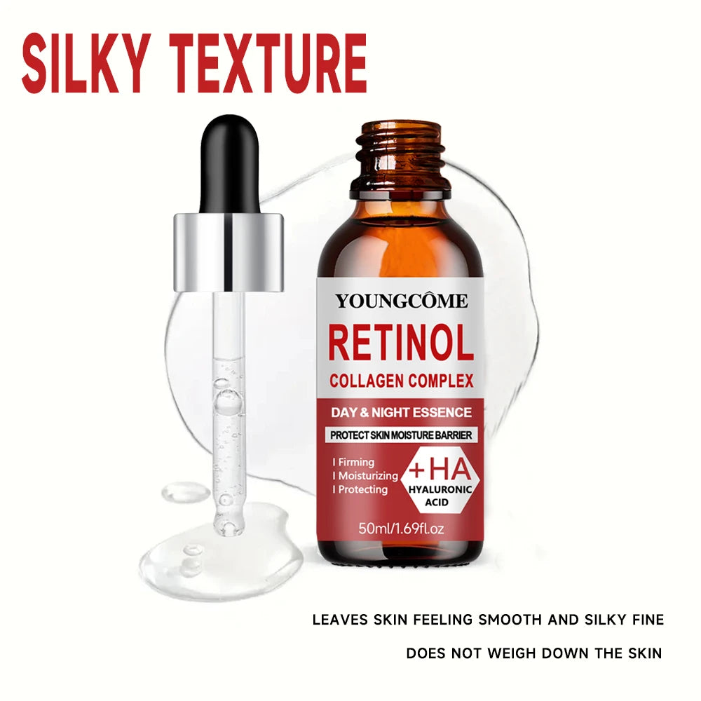 Ensemble d'essence de crème pour le visage au rétinol, verrouille dans l'humidité, répare la peau, lisse les rides, augmente l'élasticité pour la peau plus jeune et plus saine