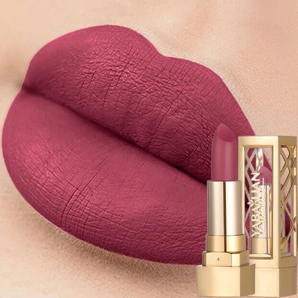 Luxueux rouge à lèvres creux mat nacré paillettes velours rouge à lèvres brillant nu rouge imperméable à l’eau solide brillant à lèvres maquillage