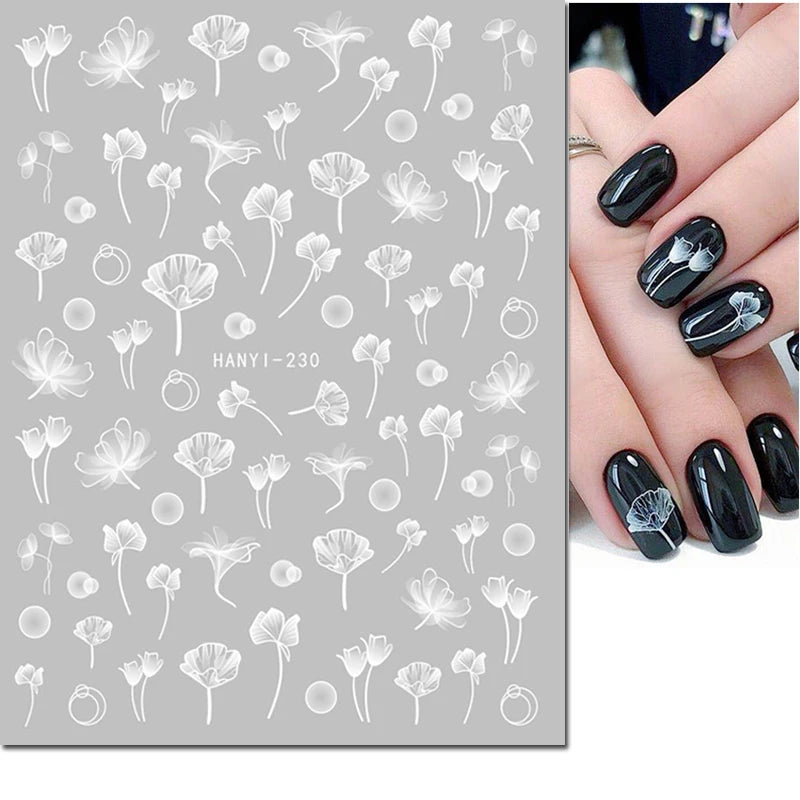 Autocollants 3D pour art des ongles , rose clair, violet, pétales de fleurs, décalcomanies pour décoration de manucure, salon de beauté, été