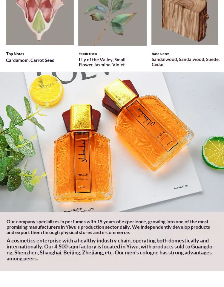 100ml Parfum fort de style arabe Parfums originaux de haute qualité Charme pour hommes Parfum Parfum Phéromones durantes Attirer les femmes