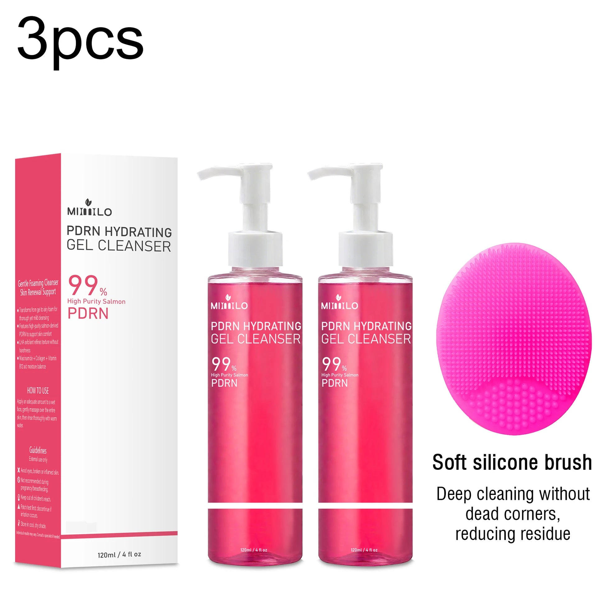 DNA PDRN Gel nettoyant pour la mousse rose de saumon, contenant du PDRN, contrôle l’huile, élimine les points noirs, nettoie en profondeur, n’est pas irritant