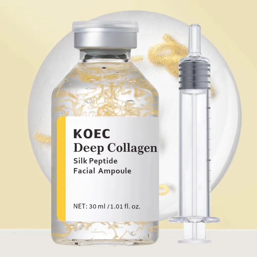 Flacon de peptide, sérum hydratant raffermissant pour le visage au collagène profond, hydratation du resserrement de la peau en verre, soins de la peau coréens