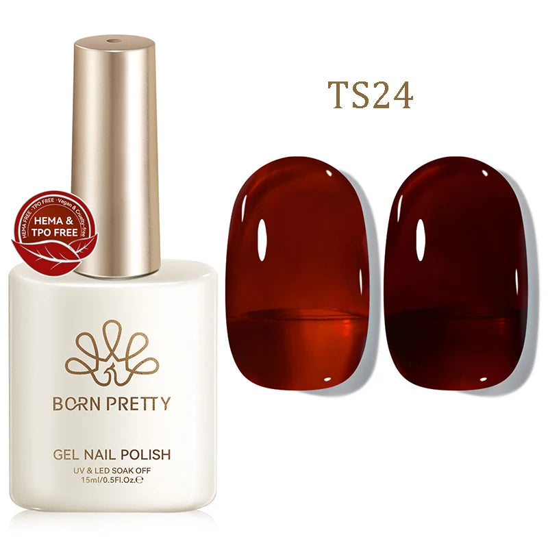 BORN PRETTY 15ml Gel Polish Pink Nude Glitter Soak Off LED UV Gel Semi Permanent Nail Art Manucure Gel Vernis
