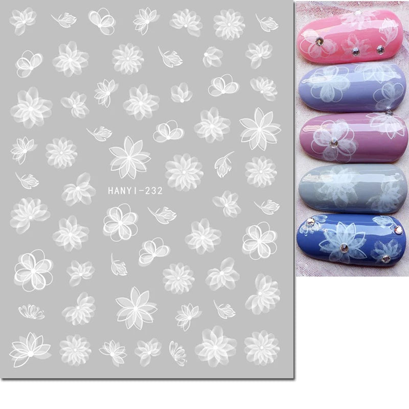 Autocollants 3D pour art des ongles , rose clair, violet, pétales de fleurs, décalcomanies pour décoration de manucure, salon de beauté, été