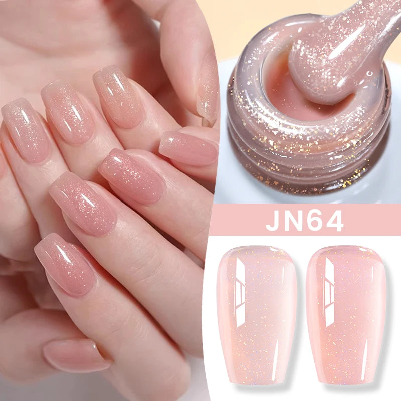 BORN PRETTYvernis à Ongles Gel, Semi Transparent, Soak Off UV LED, Vernis à Ongles Nude, N64.Gel Varjuvening,Art des ongles, 50 Couleurs, 10ml