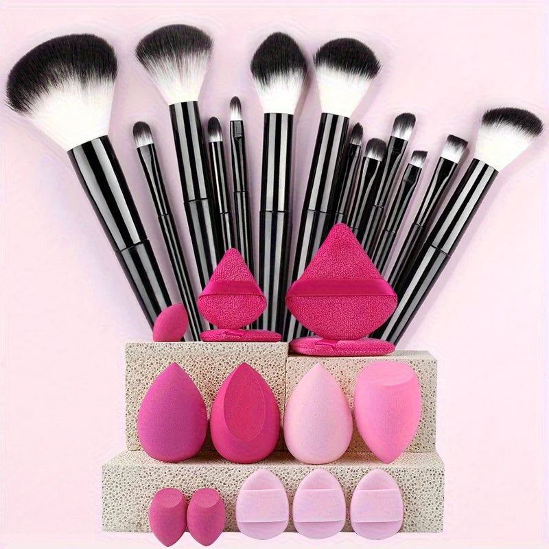 Pinceaux de maquillage 8-29 pièces Kit de maquillage professionnel femmes cosmétique pinceau à poudre douce fard à paupières fond de teint ensemble complet outil de beauté de voyage