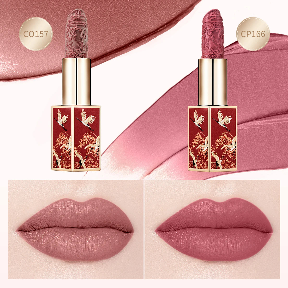 CATKIN-Rouge à lèvres 256 infusé de vitamine E, longue durée 24h, léger, doux et ultra hydratant, ensemble de 2 pièces
