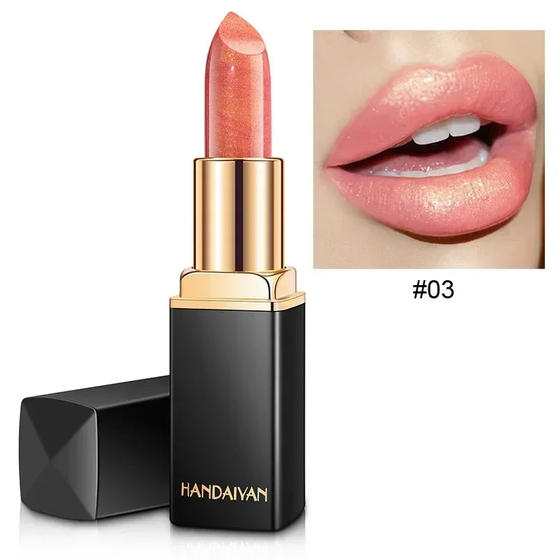Rouge à lèvres métallique Pearl Changing 9 couleurs Long-Dury brillant plaqué or chaud sirène Maggie rouge à lèvres pour femmes