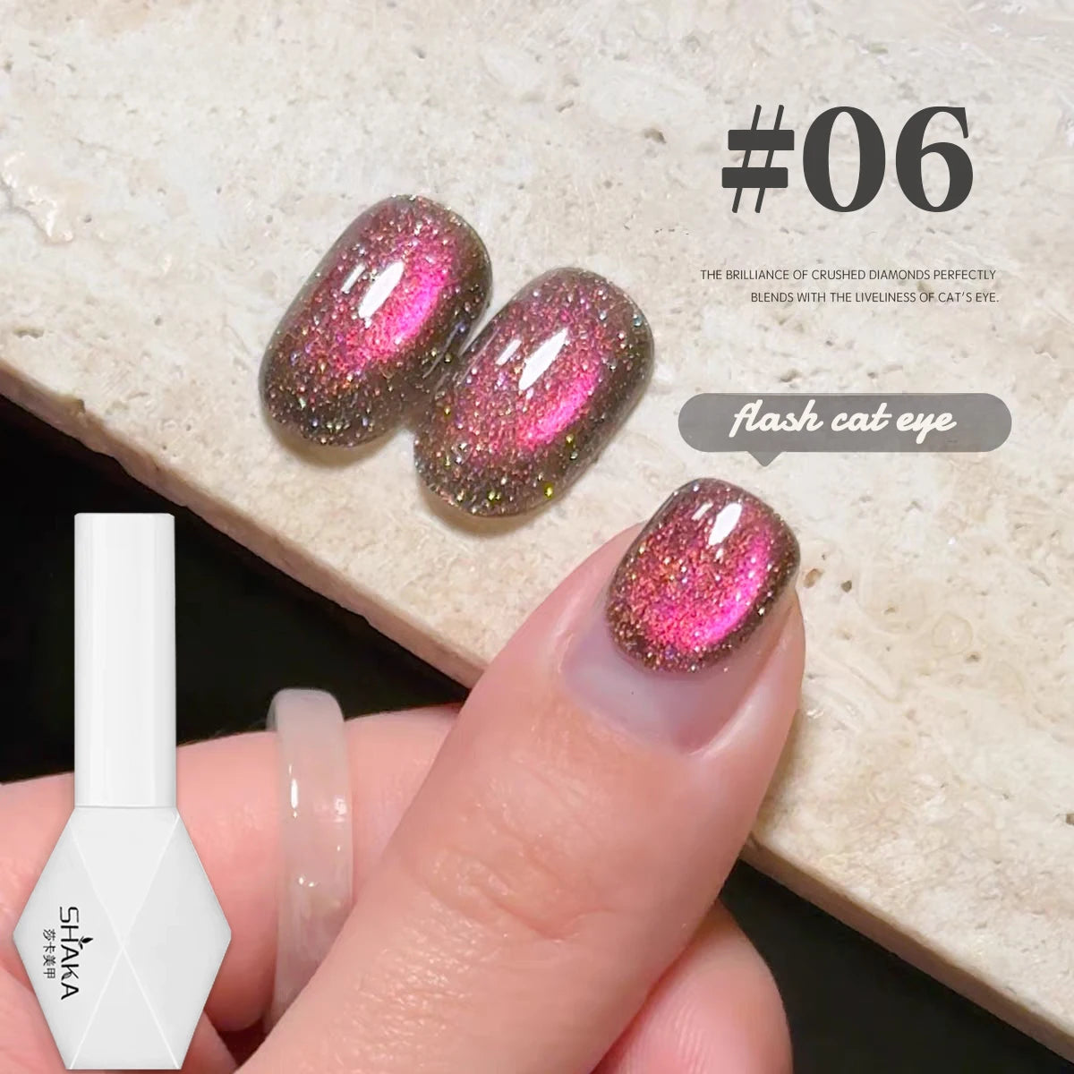 Vernis à ongles 60 variantes                          WS 10ML Sunlight Cat Eye Gel Blanchiment Vin Rouge Couleur Lumière Coucher de soleil Glow Cat Eye Glass Beads Nail Atr