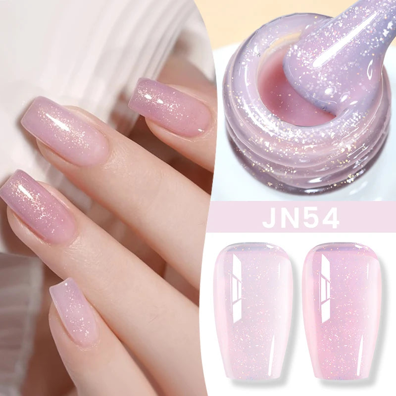 BORN PRETTYvernis à Ongles Gel, Semi Transparent, Soak Off UV LED, Vernis à Ongles Nude, N64.Gel Varjuvening,Art des ongles, 50 Couleurs, 10ml