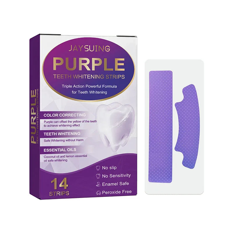 Bandes de blanchiment des dents violettes Brighteni Dent Améliorer le jaunissement dentaire Nettoyage du sourire lumineux Hygiène buccale Bande de blanchiment des dents