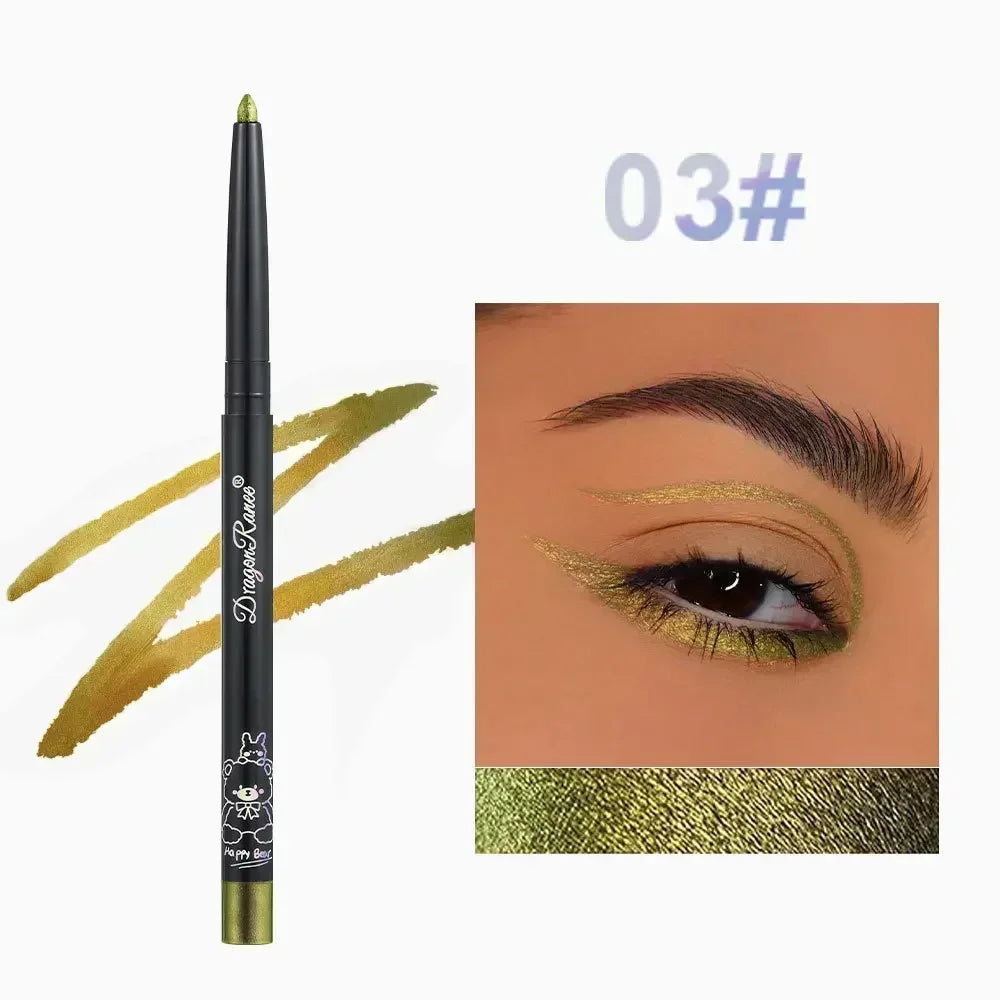 Stylo à eyeliner multi-chromes, fard à paupières métallique brillant à paupières brillant couché ver à soie vert violet maquillage pigment paillettes Aurora eyeliner