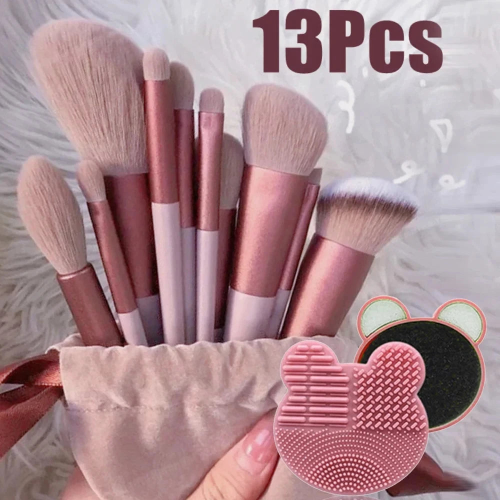 Ensemble de pinceaux de maquillage doux et moelleux pour cosmétiques, fond de teint en poudre, fard à barrage, mélange Kabuki, outil de beauté, 13 pièces