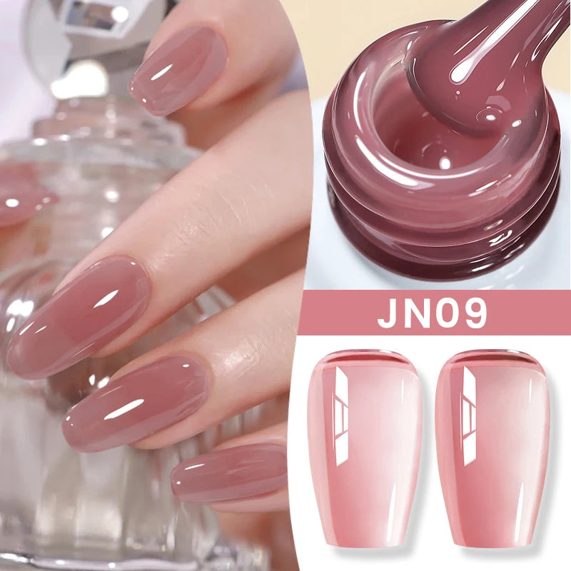 BORN PRETTYvernis à Ongles Gel, Semi Transparent, Soak Off UV LED, Vernis à Ongles Nude, N64.Gel Varjuvening,Art des ongles, 50 Couleurs, 10ml