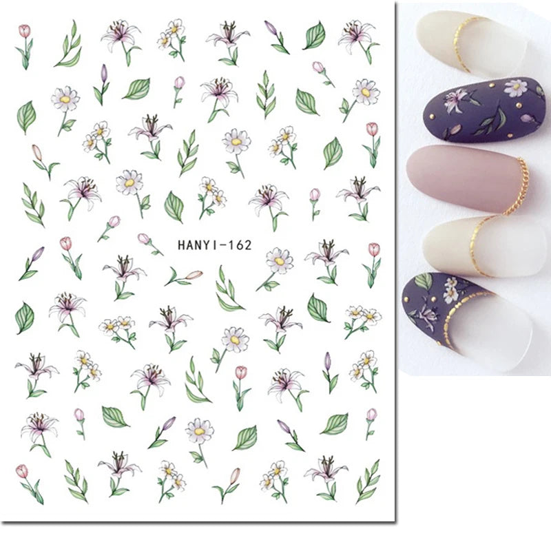 Autocollants 3D pour art des ongles , rose clair, violet, pétales de fleurs, décalcomanies pour décoration de manucure, salon de beauté, été