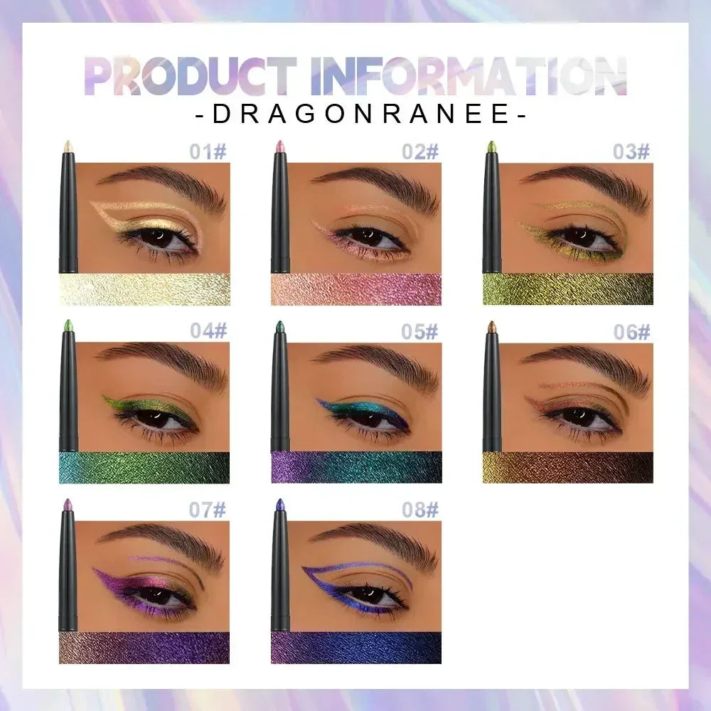 Stylo à eyeliner multi-chromes, fard à paupières métallique brillant à paupières brillant couché ver à soie vert violet maquillage pigment paillettes Aurora eyeliner