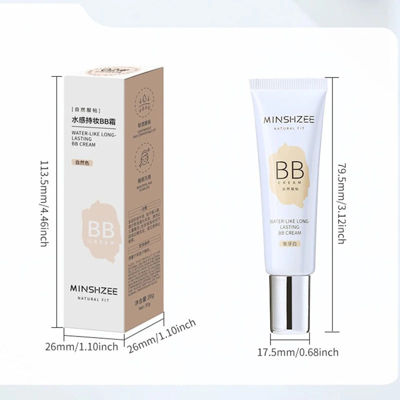 BB crème Fond de teint liquide hydratant, imperméable, longue durée, couleur ivoire, base naturelle, correcteur, maquillage léger et non collant