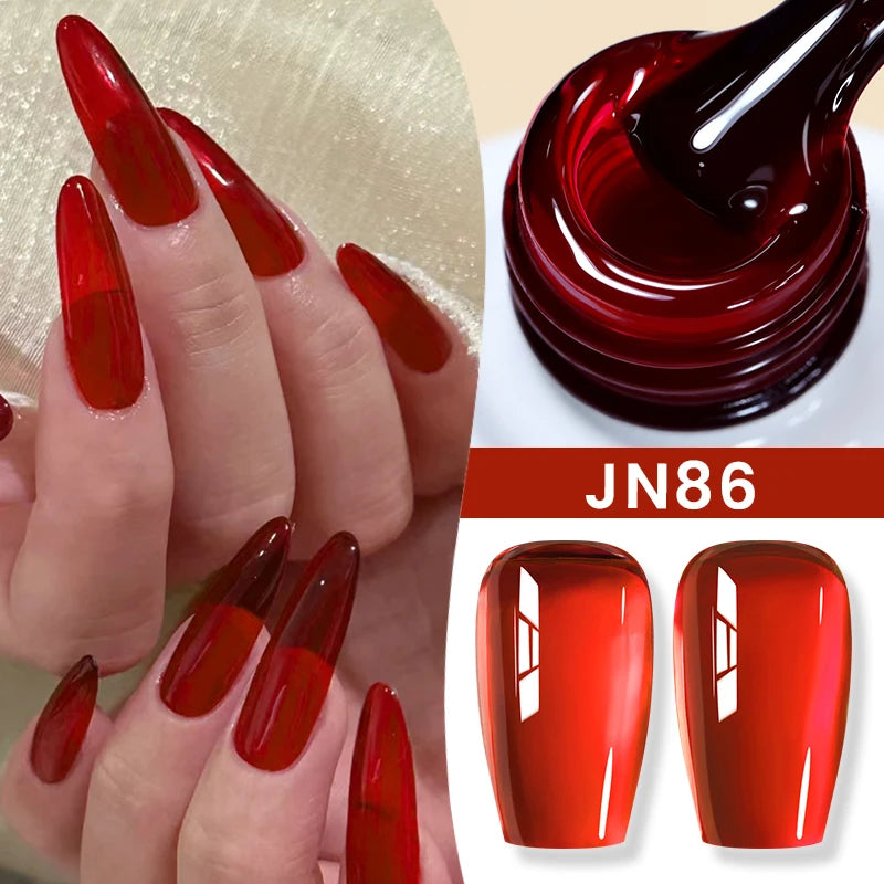 BORN PRETTYvernis à Ongles Gel, Semi Transparent, Soak Off UV LED, Vernis à Ongles Nude, N64.Gel Varjuvening,Art des ongles, 50 Couleurs, 10ml