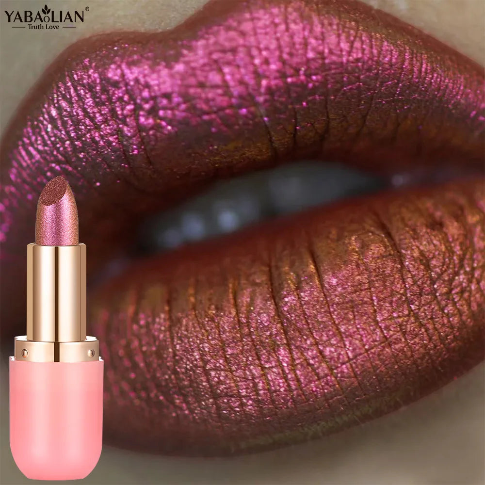Rouge à lèvres caméléon Violet métallique, couleur changeante, mat, paillettes, diamant, imperméable, perle brillante, brillant, maquillage Sexy