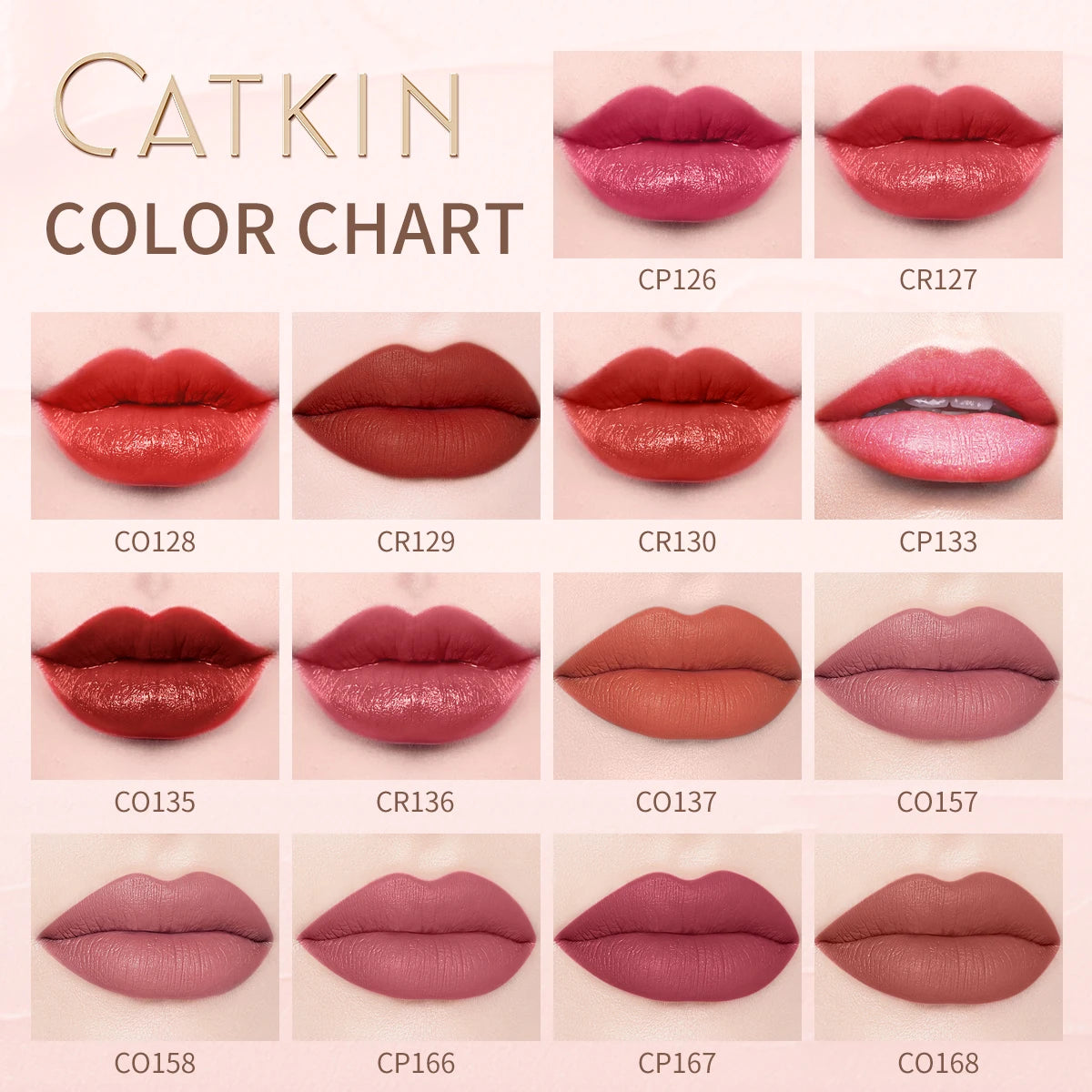 CATKIN-Rouge à lèvres 256 infusé de vitamine E, longue durée 24h, léger, doux et ultra hydratant, ensemble de 2 pièces