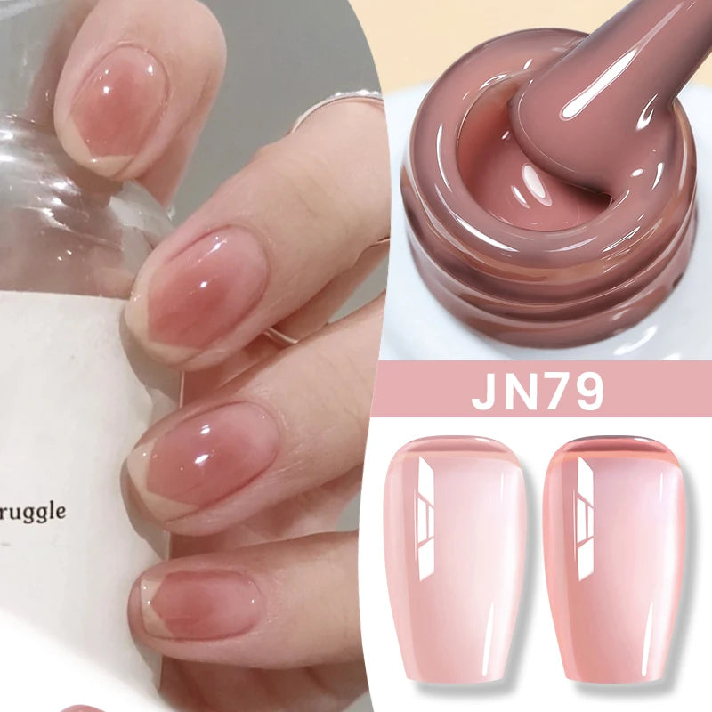 BORN PRETTYvernis à Ongles Gel, Semi Transparent, Soak Off UV LED, Vernis à Ongles Nude, N64.Gel Varjuvening,Art des ongles, 50 Couleurs, 10ml