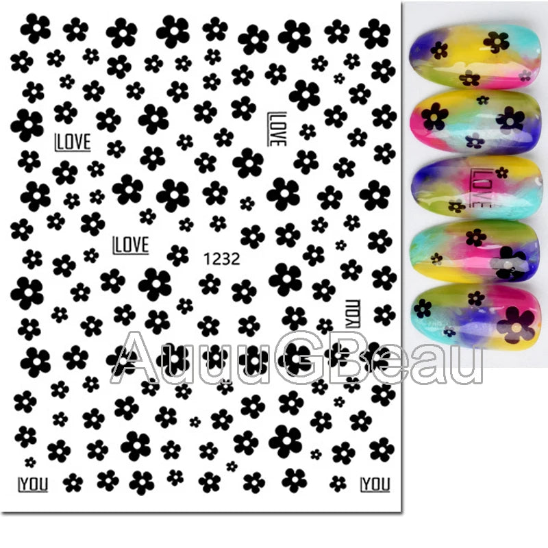Autocollants 3D pour art des ongles , rose clair, violet, pétales de fleurs, décalcomanies pour décoration de manucure, salon de beauté, été