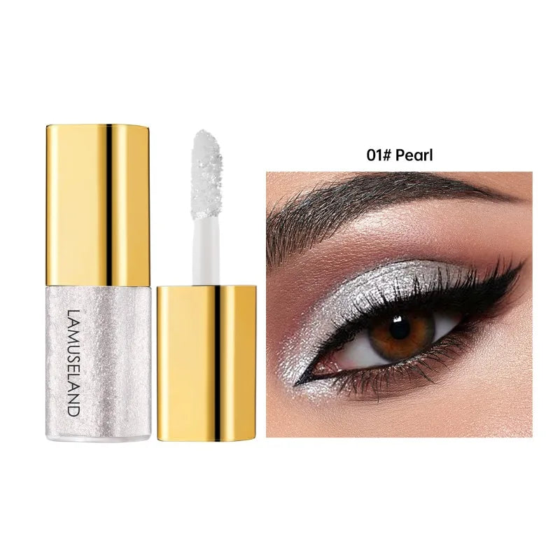 Fard à paupières liquide nacré, 8 couleurs, scintillant fin, scintillant, haute brillance, maquillage longue durée et résistant aux taches