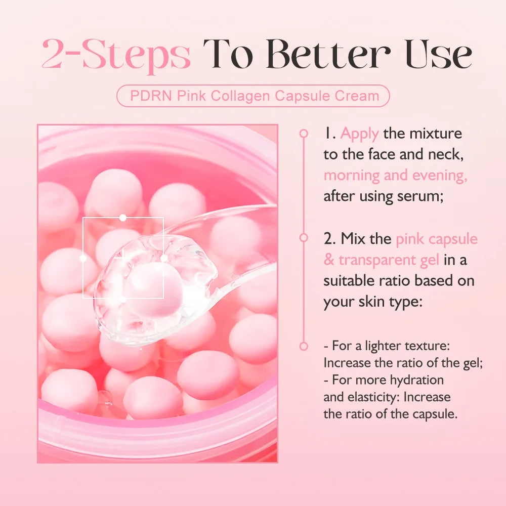 50g KOEC PDRN Crème capsule de collagène rose Anti-rides Hydratant Glowing Augmentation de l’élasticité 5% Niacinamide Collagène hydrolysé