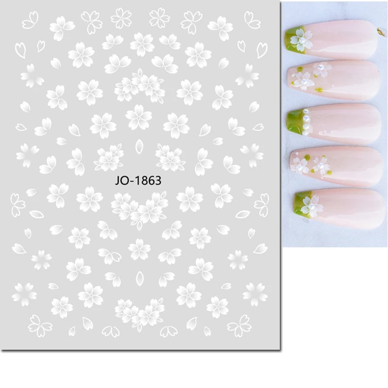Autocollants 3D pour art des ongles , rose clair, violet, pétales de fleurs, décalcomanies pour décoration de manucure, salon de beauté, été