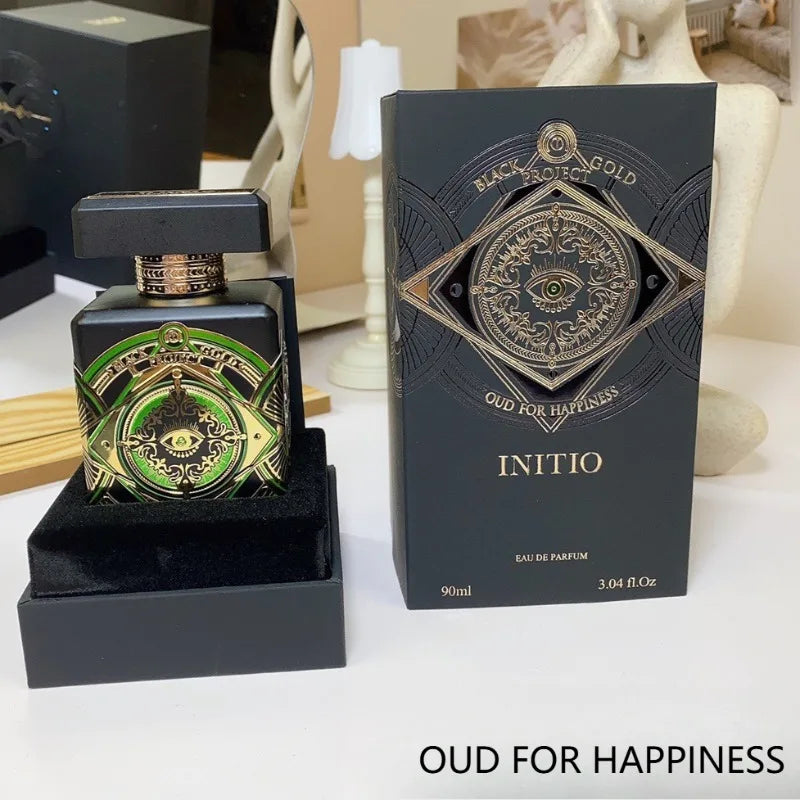 Parfum unisexe raffiné 90 ml, fragrance haut de gamme, orientale, boisée, longue tenue, infusée d'ambre, rose, vanille, oud, parfum signature.