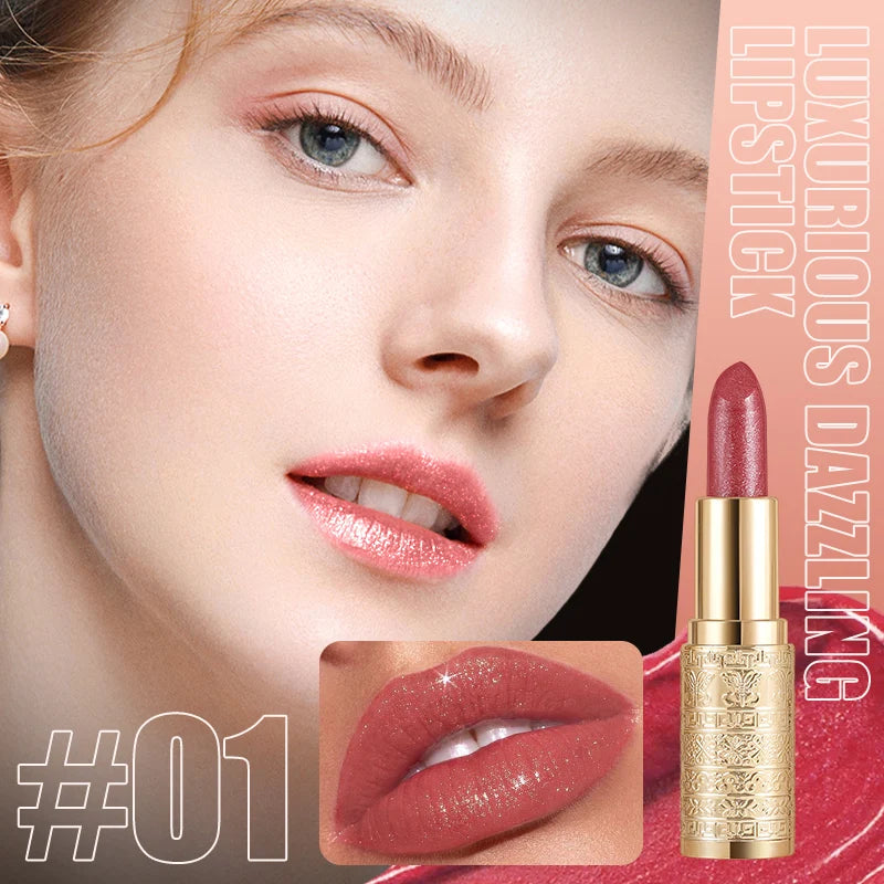 Rouge à lèvres brillant, formule longue durée, couleurs vives, facile à appliquer, adapté aux débutants, créant un maquillage incroyable pour les lèvres