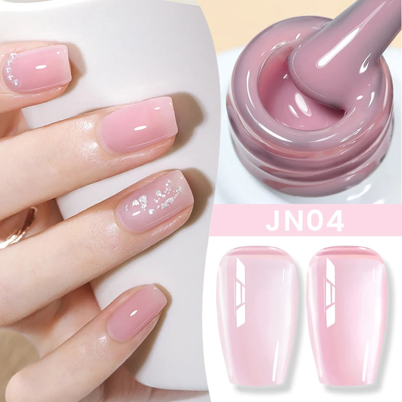 BORN PRETTYvernis à Ongles Gel, Semi Transparent, Soak Off UV LED, Vernis à Ongles Nude, N64.Gel Varjuvening,Art des ongles, 50 Couleurs, 10ml