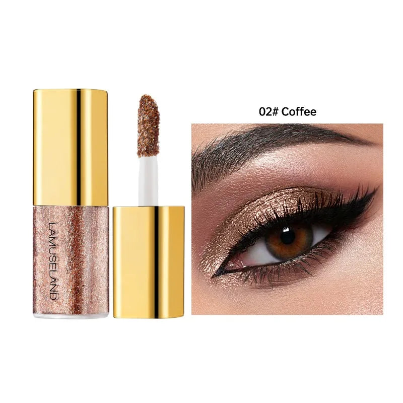 Fard à paupières liquide nacré, 8 couleurs, scintillant fin, scintillant, haute brillance, maquillage longue durée et résistant aux taches