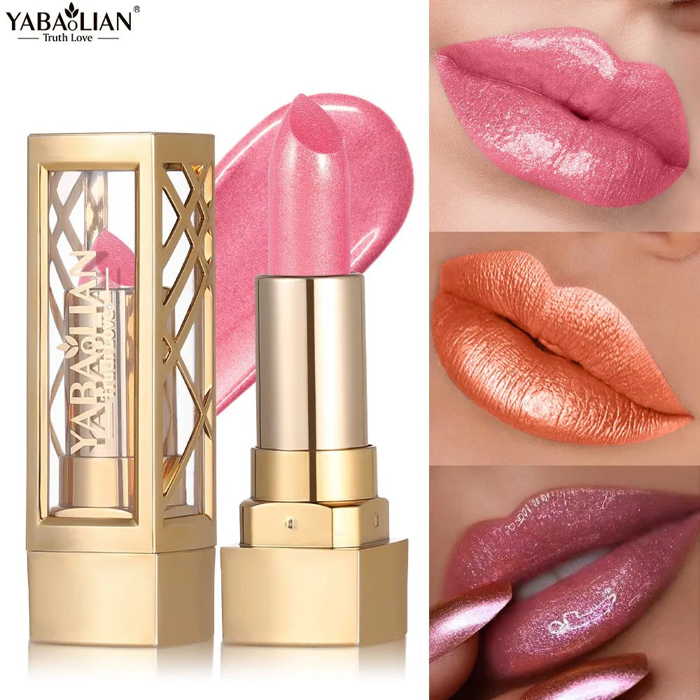 Luxueux rouge à lèvres creux mat nacré paillettes velours rouge à lèvres brillant nu rouge imperméable à l’eau solide brillant à lèvres maquillage