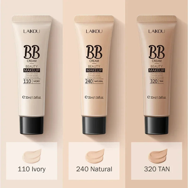 3 couleurs BB Cream Isolation Crème Fond de teint liquide Contrôle de l’huile hydratante Maquillage longue durée Primer naturel imperméable pour le visage
