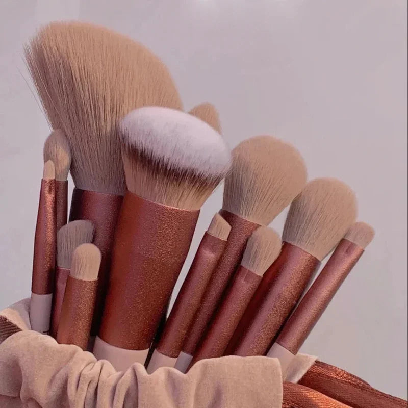 Ensemble de pinceaux de maquillage doux et moelleux pour cosmétiques, fond de teint en poudre, fard à barrage, mélange Kabuki, outil de beauté, 13 pièces